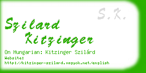szilard kitzinger business card